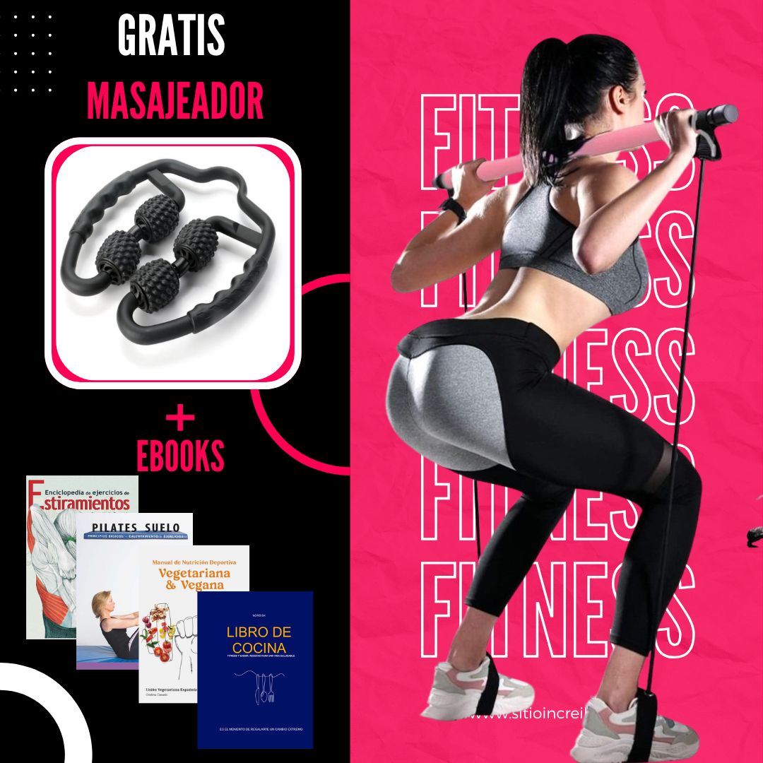 Super combo barra pilates, gratis masajeador